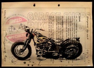 vintage motorcycle drawing